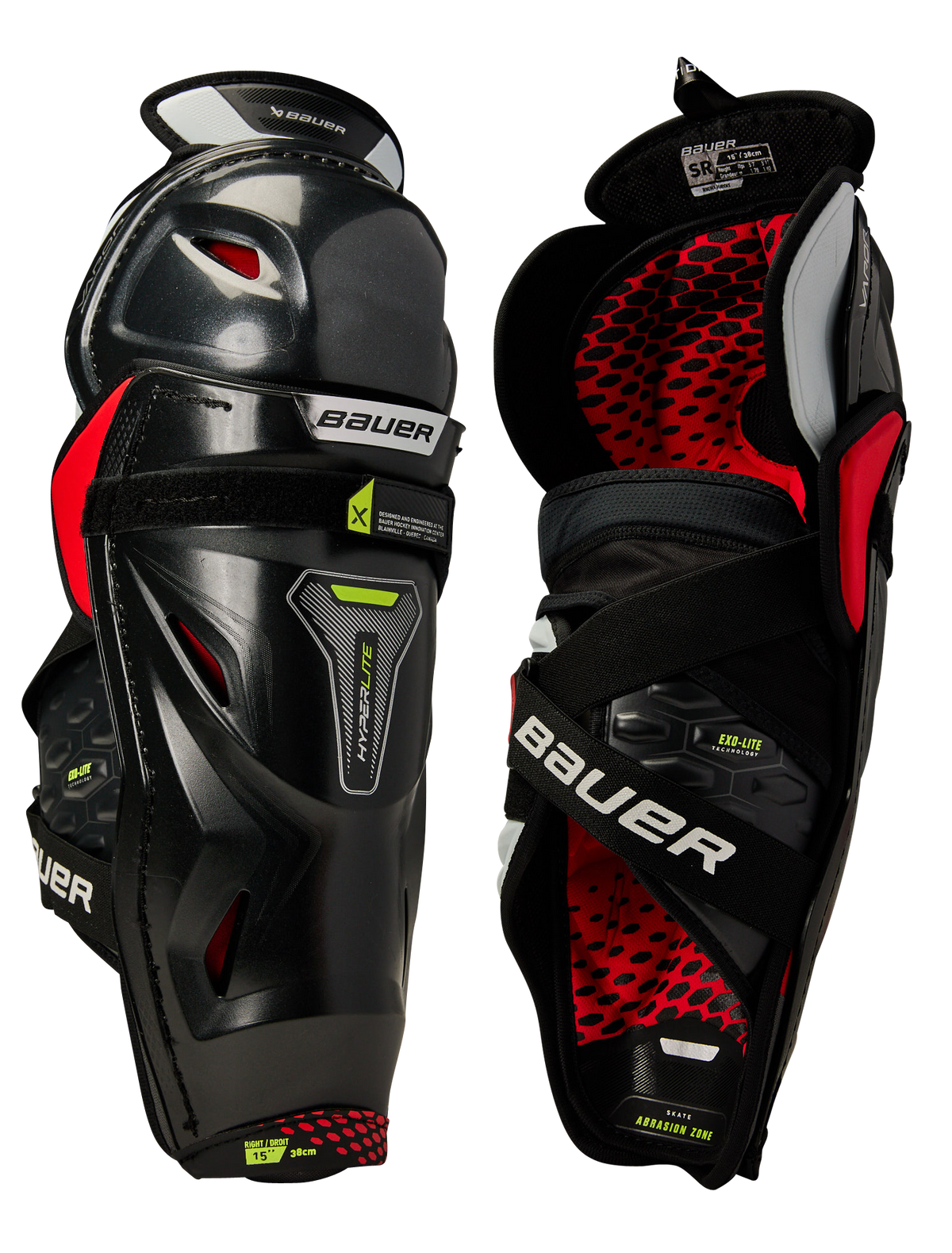  Bauer Vapor Hyperlite Intermediate Shin Guards