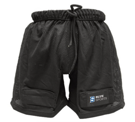  Blue Sports Jock Pro Shorts With Cup And Velcro Senior